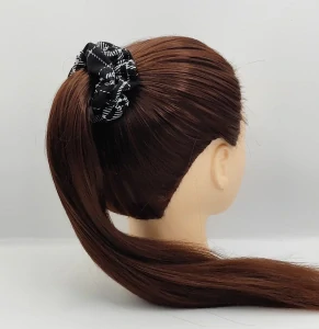 Scrunchie gumička černo bílá S