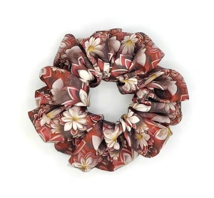 Scrunchie gumička Jarní květy IV. XXL