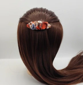 Spona do vlasů scrunchie červená 8 cm