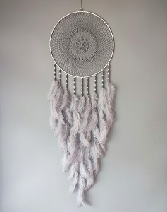 Lapač zlých snů Světle šedý 35 x 110 cm