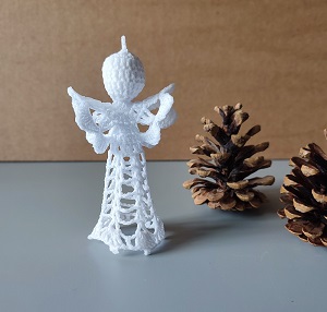Háčkovaná vánoční ozdoba - andílek 10 cm - č.3