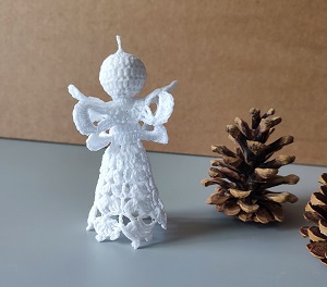 Háčkovaná vánoční ozdoba - andílek 10 cm - č.4