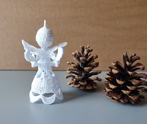 Háčkovaná vánoční ozdoba - andílek 10 cm - č.2