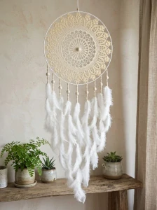 Lapač zlých snů Stínový strážce vanilkový 40 x 115 cm