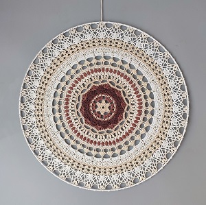Háčkovaná Mandala - Béžová 50 cm