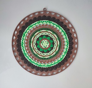 Háčkovaná Mandala - Hnědá 50 cm