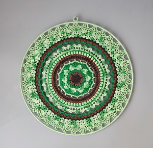 Háčkovaná Mandala - Zelená 50 cm