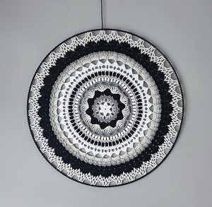 Háčkovaná Mandala - Černá 50 cm