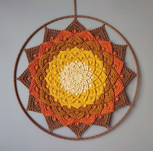 Háčkovaná Mandala - Lotosový květ 45 cm č.3