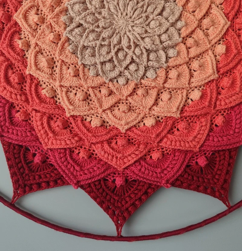 Háčkovaná Mandala - Lotosový květ 45 cm č.2