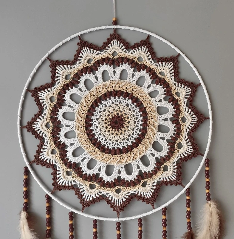 Lapač snů s mandalou 40 x 115 cm hnědý