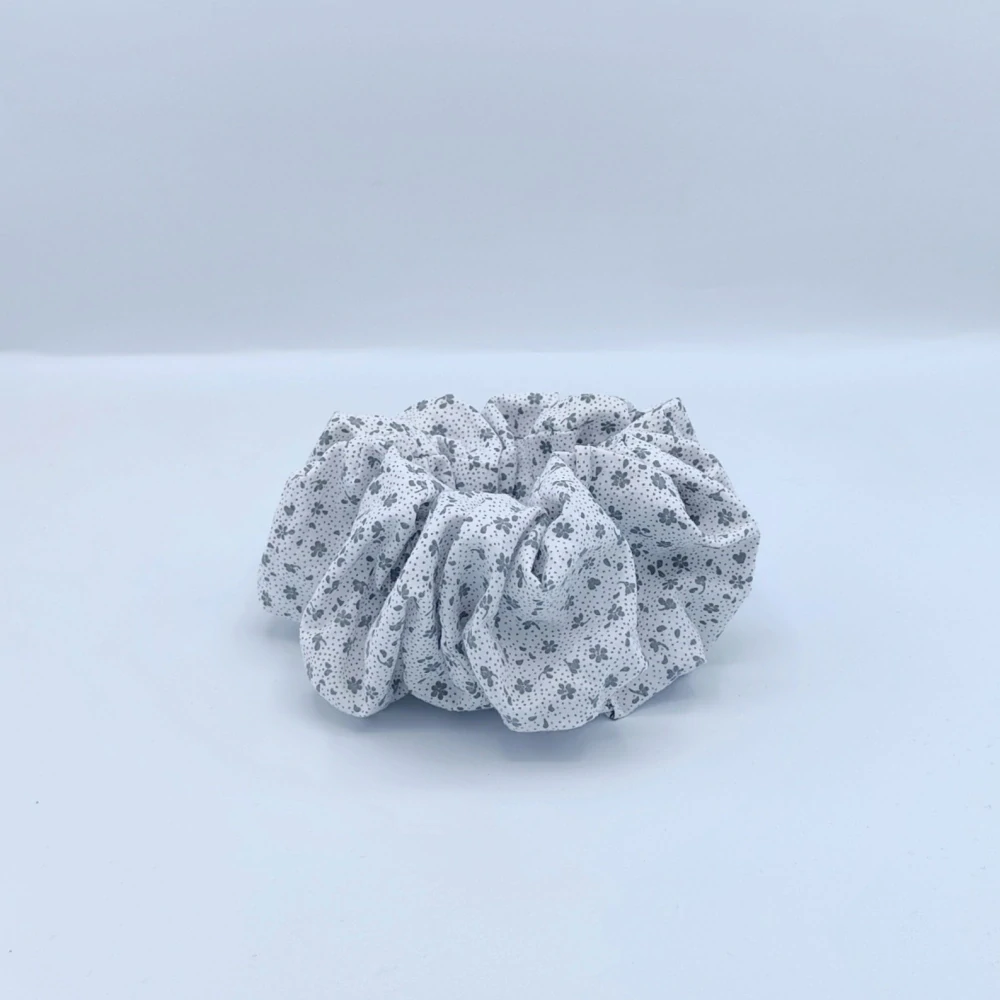 Bavlněná Scrunchie gumička kvítky XXL