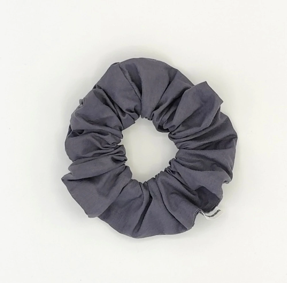 Bavlněná Scrunchie gumička antracitová L - klasik