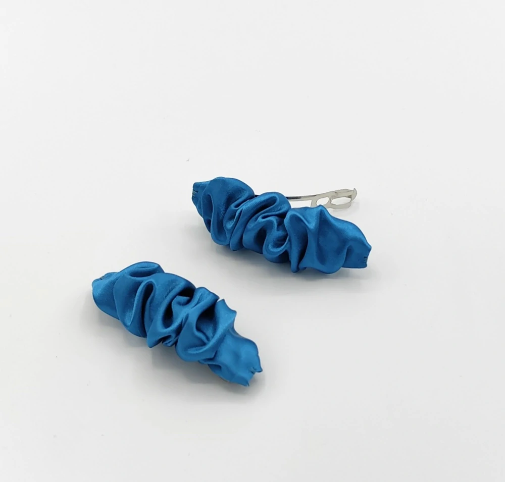 Spona do vlasů scrunchie petrolej 8 cm