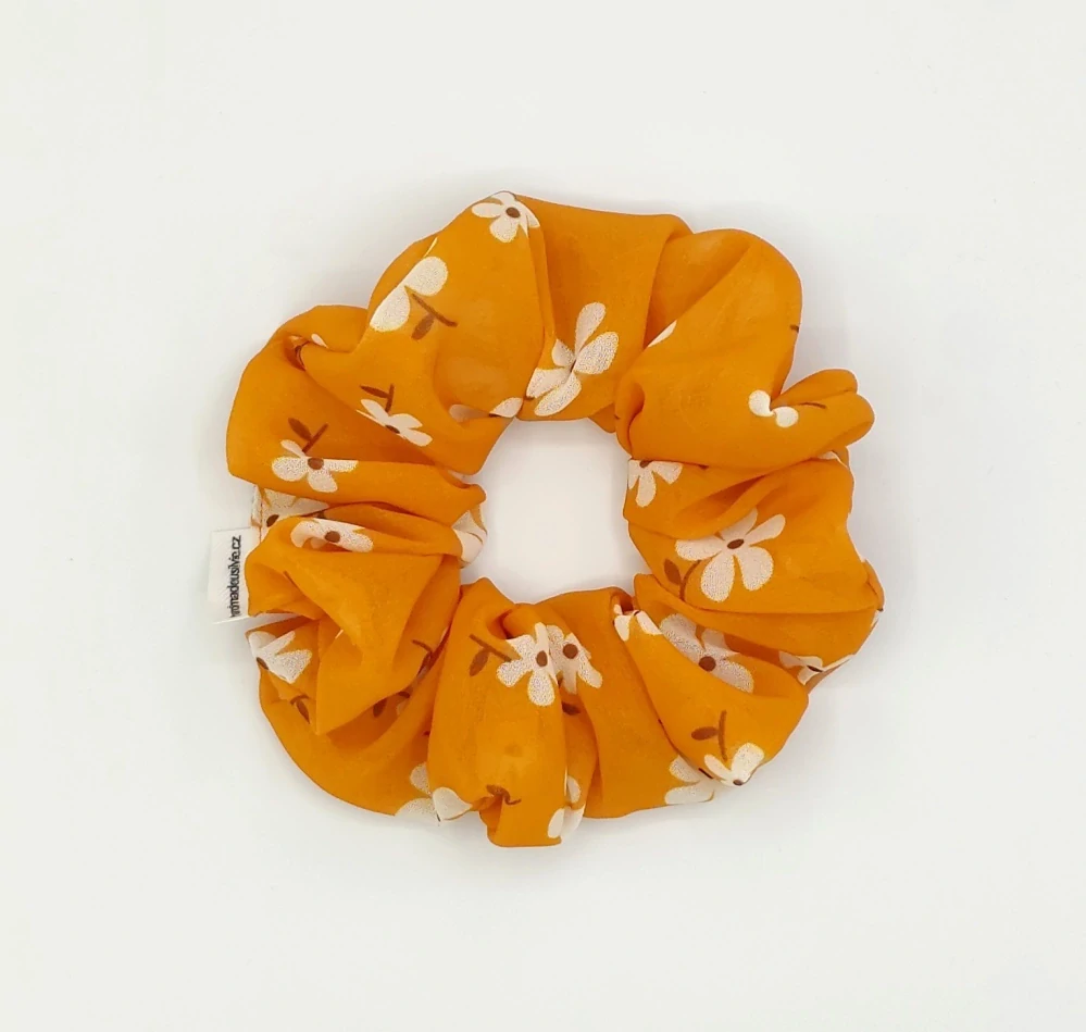 Scrunchie gumička Oranžová L - klasik