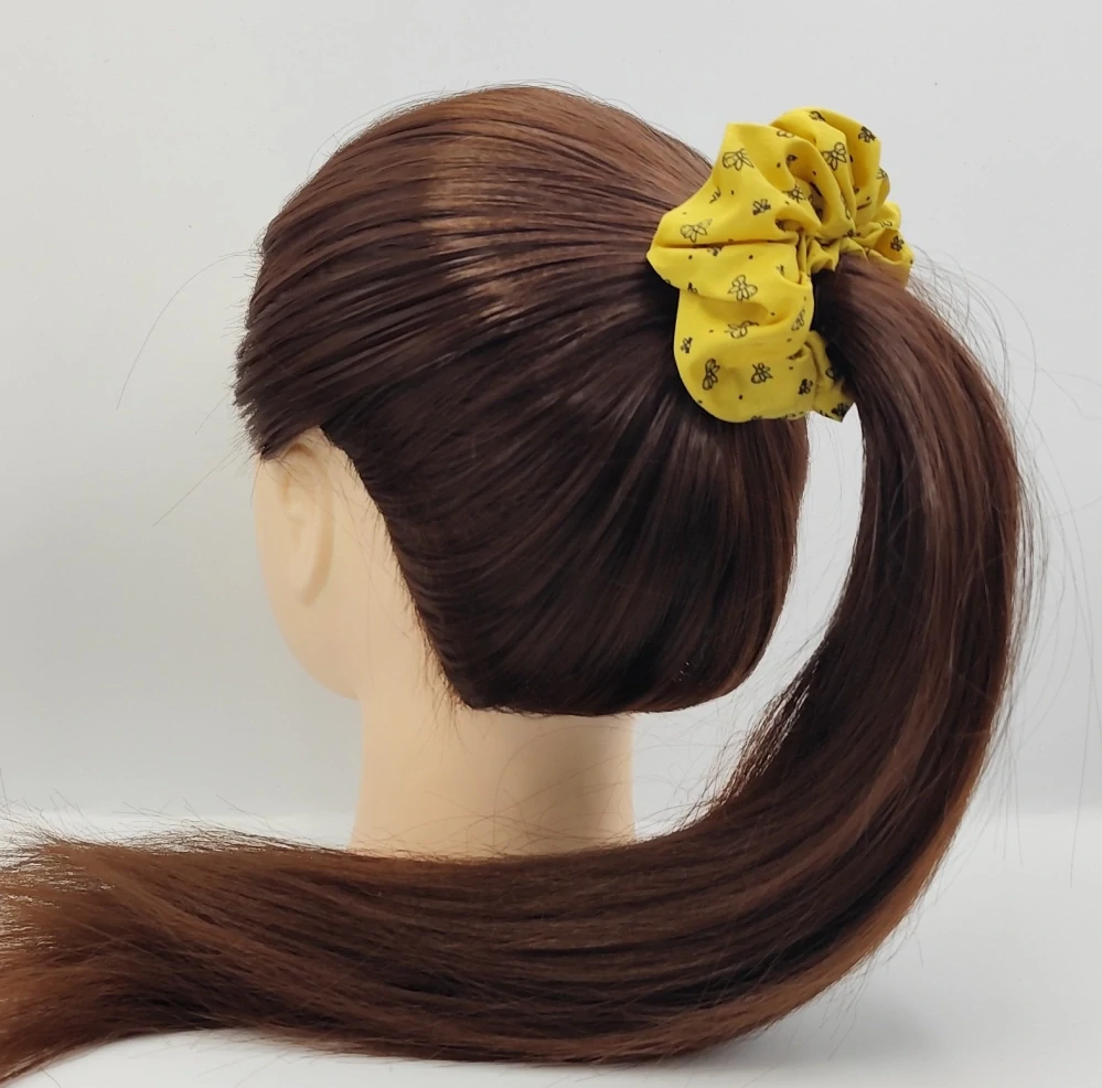 Bavlněná Scrunchie gumička žlutá L