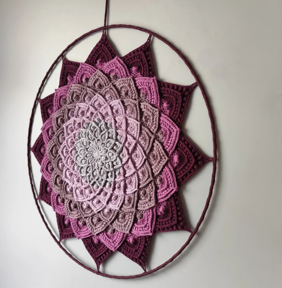 Háčkovaná Mandala - Lotosový květ 45 cm č.1