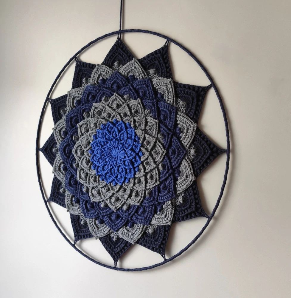 Háčkovaná Mandala - Lotosový květ 45 cm č.6
