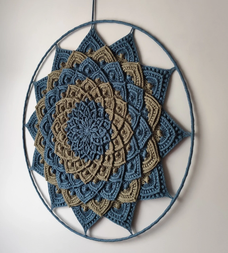 Háčkovaná Mandala - Lotosový květ 45 cm č.8
