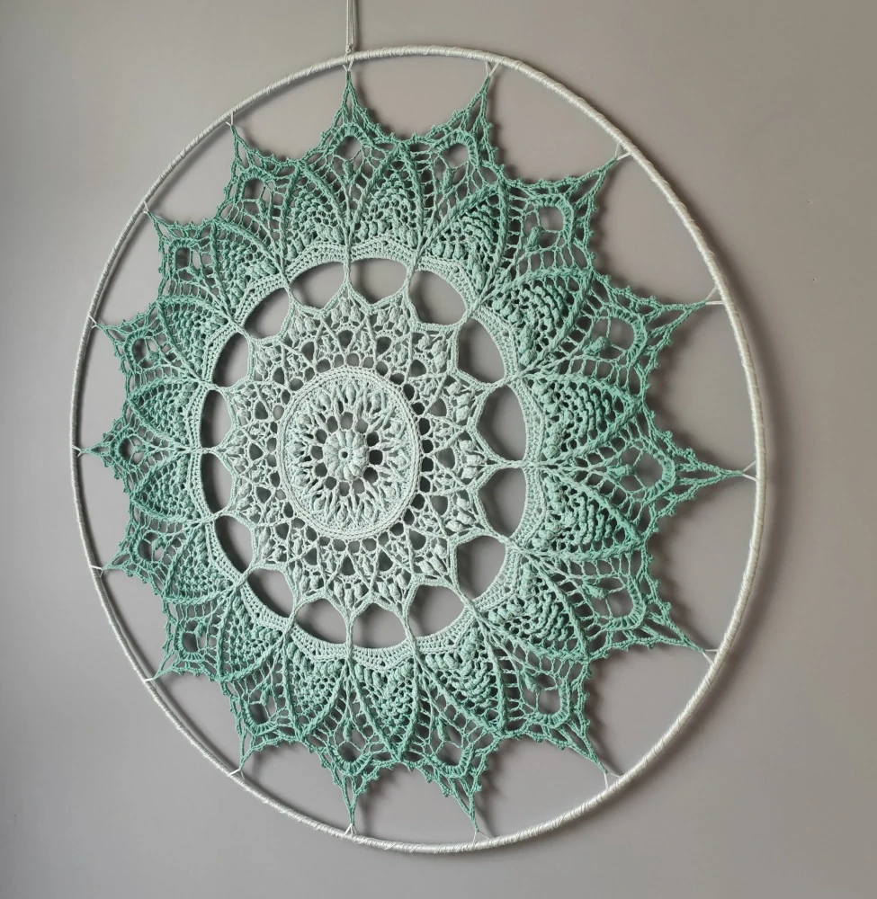Mandala Zelená hvězda - průměr 60 cm