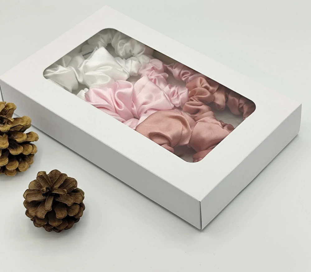 Dárková sada gumiček v růžové - 6 scrunchies