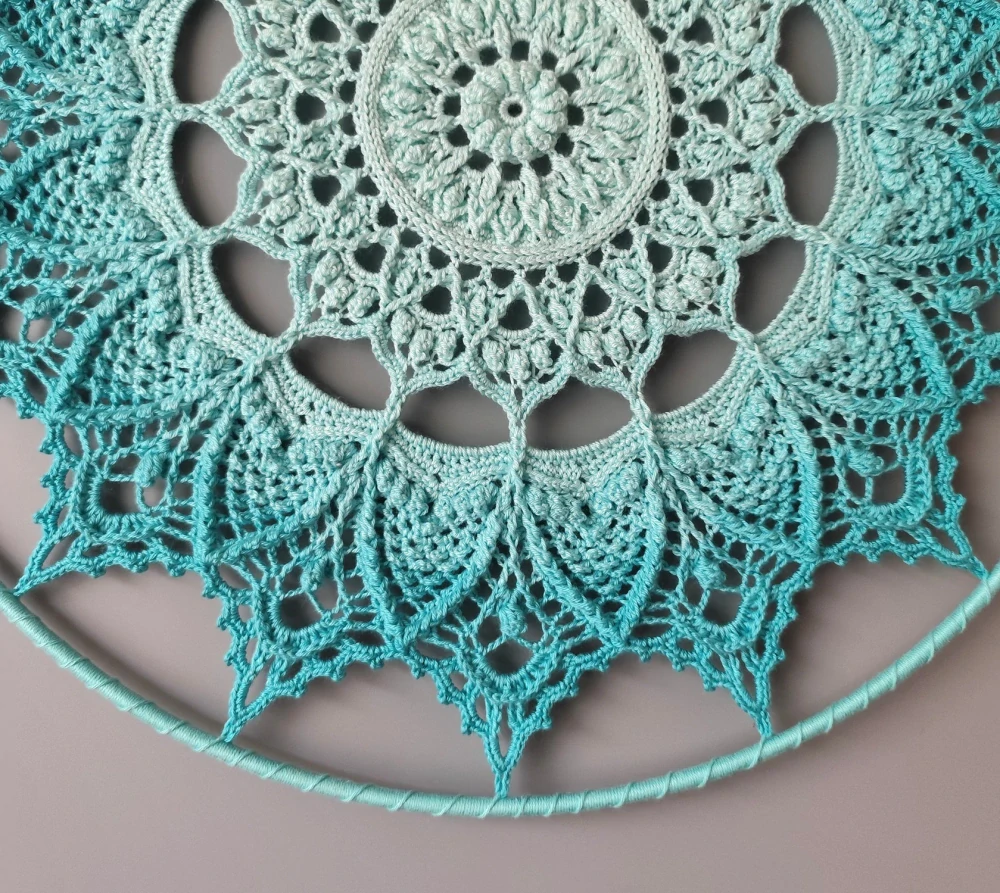 Mandala Tyrkysová hvězda - průměr 45 cm