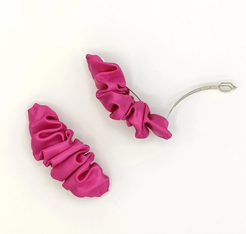 Spona do vlasů Scrunchie fuchsiová