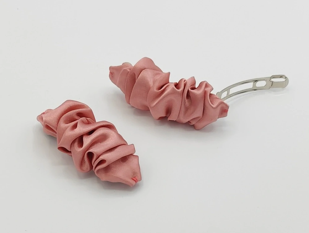 Spona do vlasů scrunchie starorůžová 8 cm