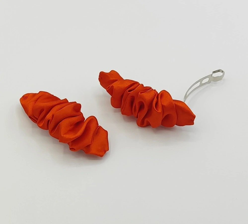 Spona do vlasů scrunchie červená 8 cm