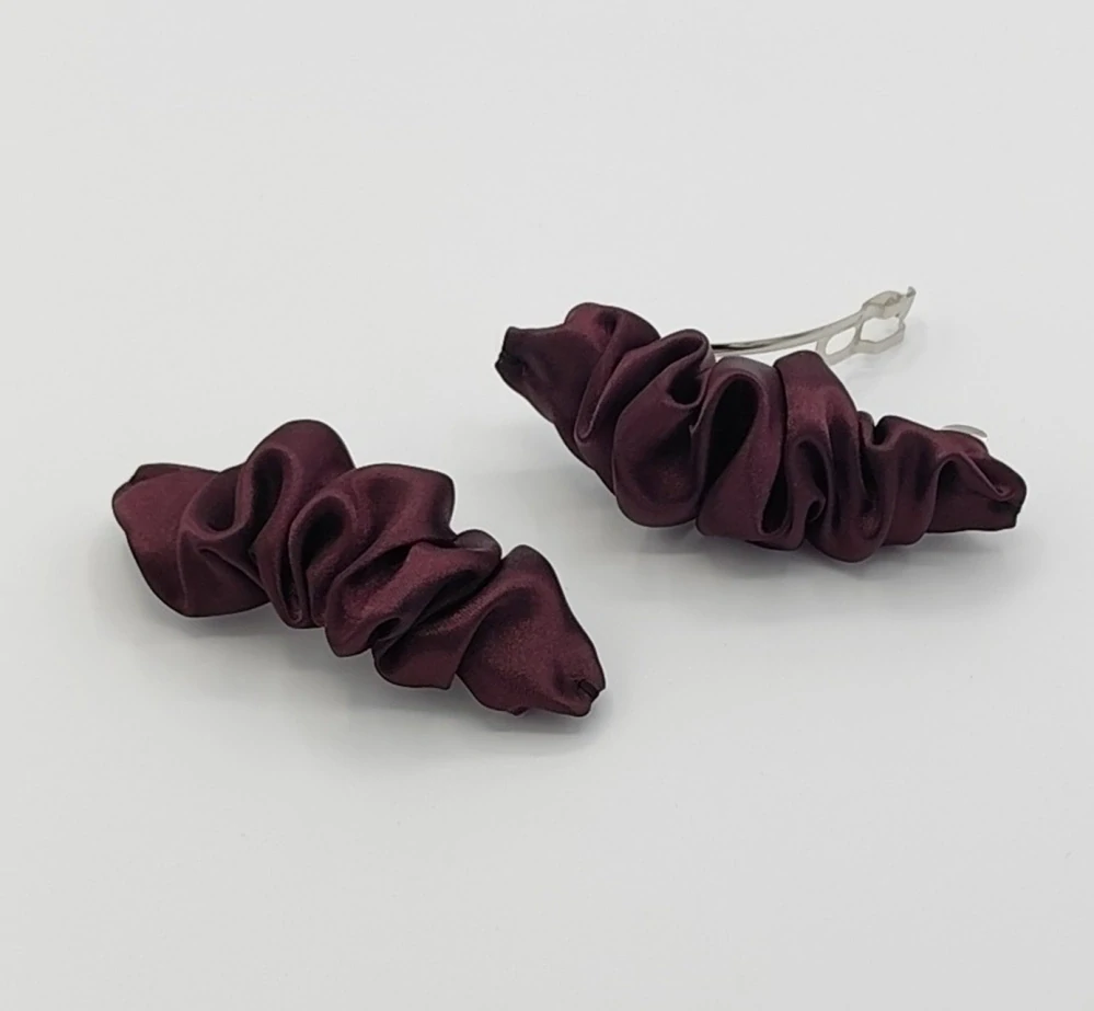Spona do vlasů scrunchie tmavě vínová 8 cm