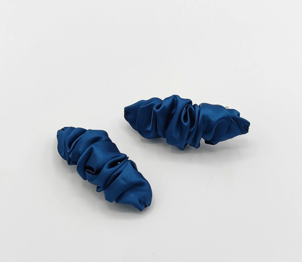 Spona do vlasů scrunchie tmavý petrolej 8 cm