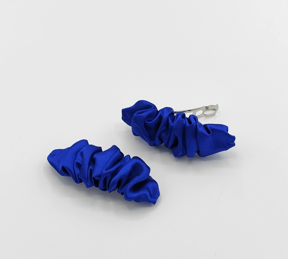 Spona do vlasů scrunchie modrá 8 cm