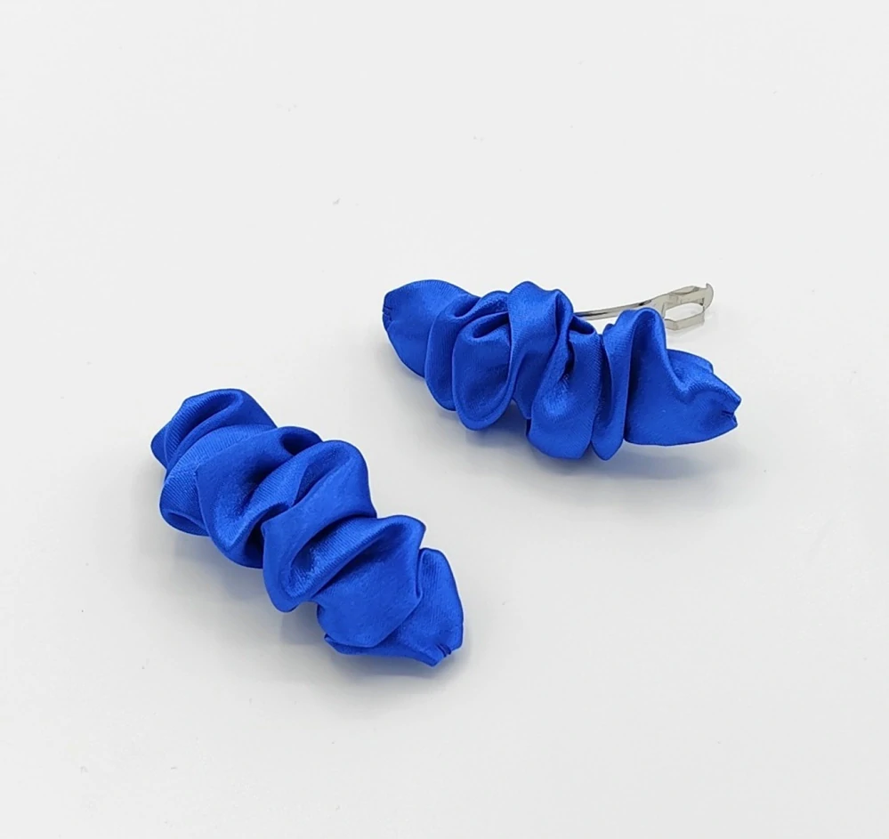 Spona do vlasů scrunchie kobaltově modrá 8 cm