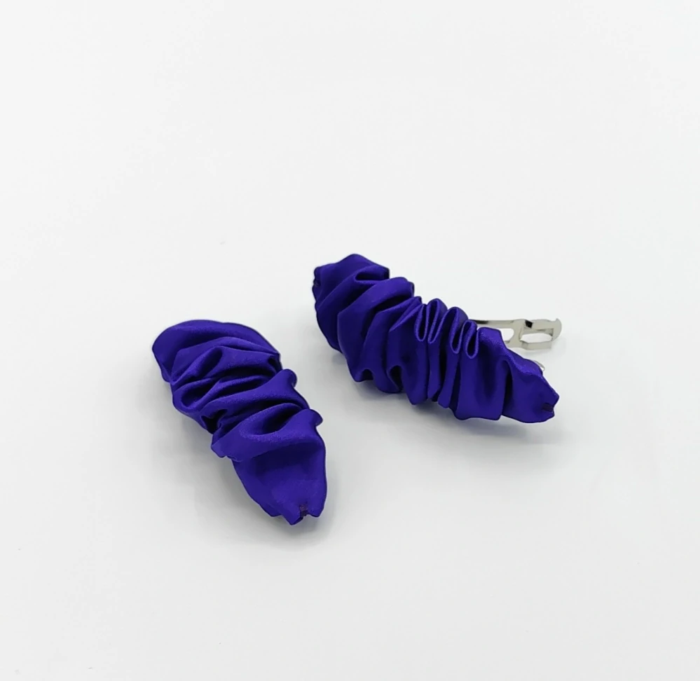 Spona do vlasů scrunchie tmavě fialová 8 cm