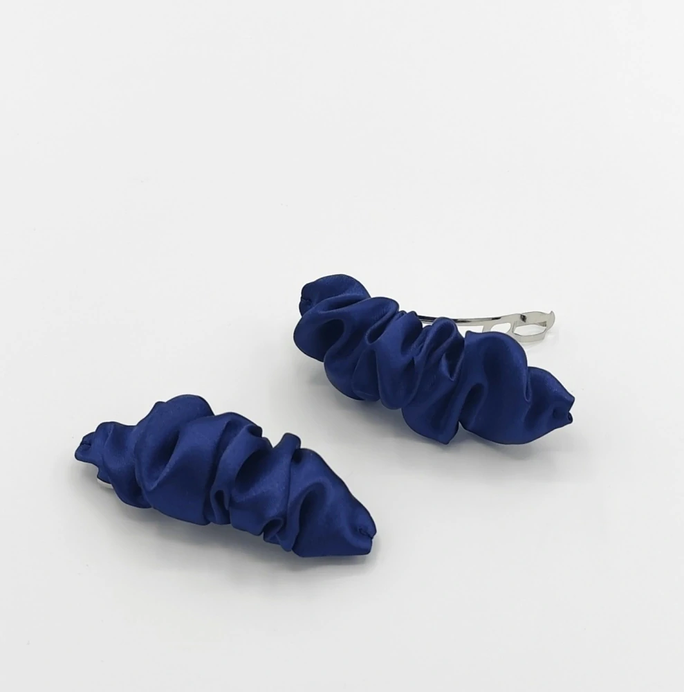 Spona do vlasů scrunchie temně modrá 8 cm