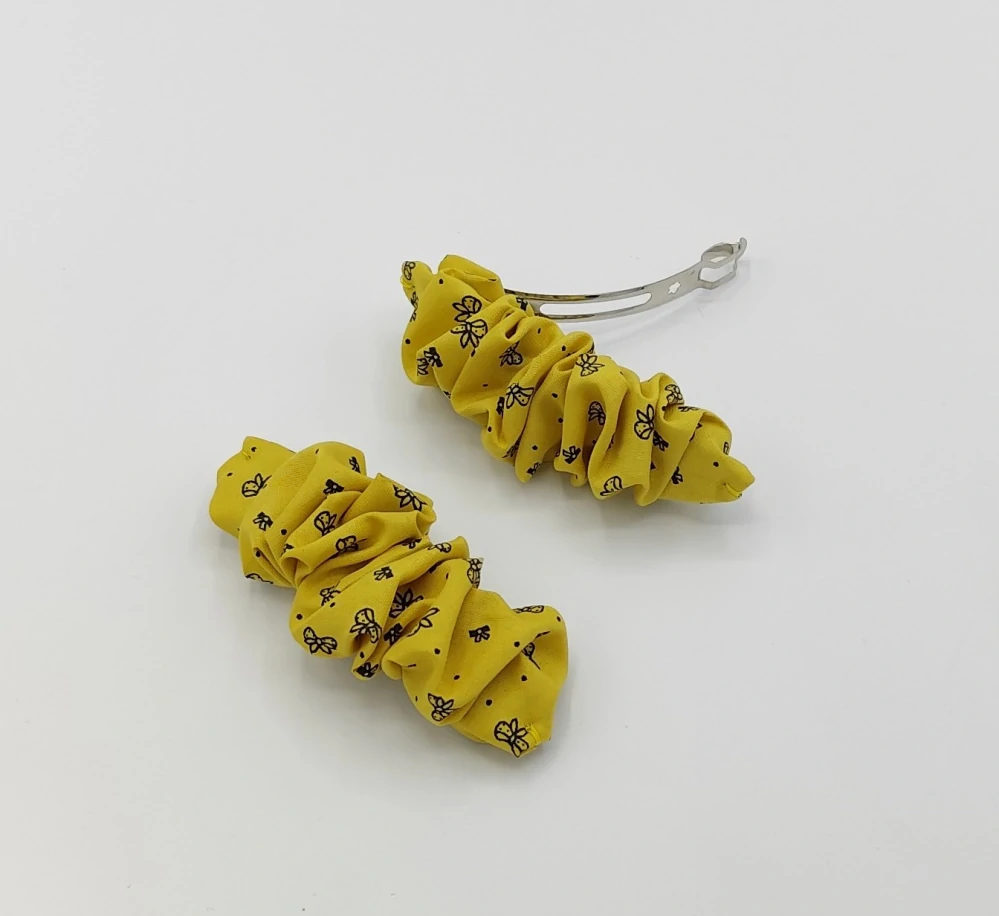Spona do vlasů scrunchie žlutá