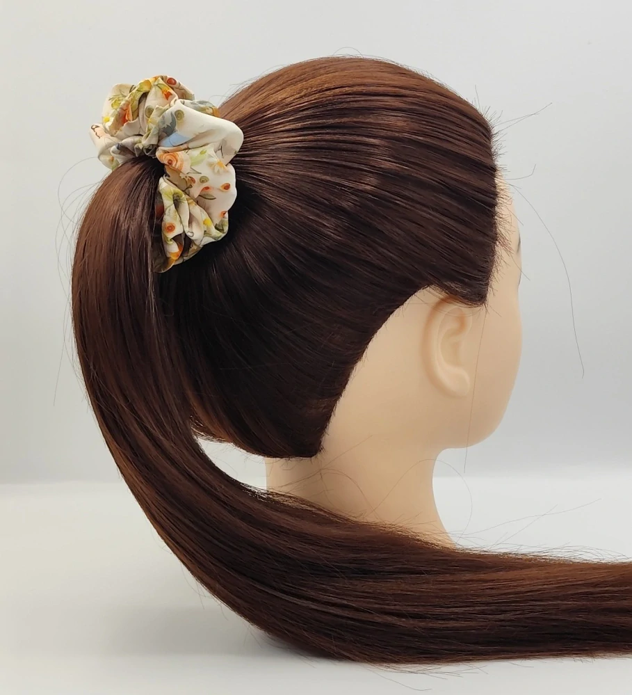 Scrunchie gumička Jarní květy I. L