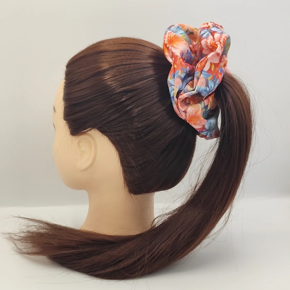 Scrunchie gumička Jarní květy VI. XXL