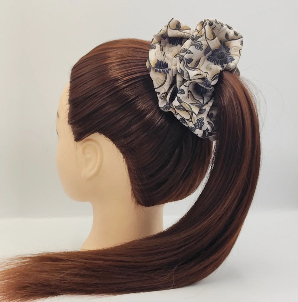 Scrunchie gumička Jarní květy VII. XXL