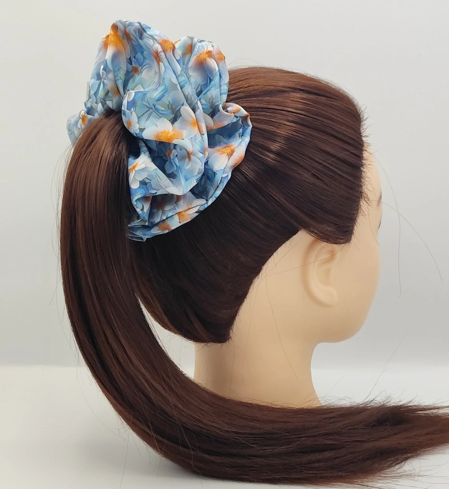 Scrunchie gumička Jarní květy IX. XXL