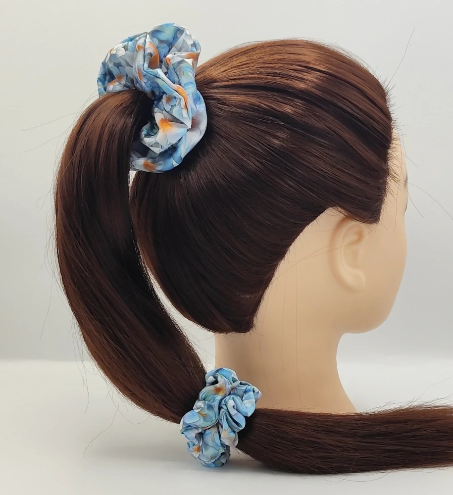 Scrunchie gumička Jarní květy IX. L - klasik
