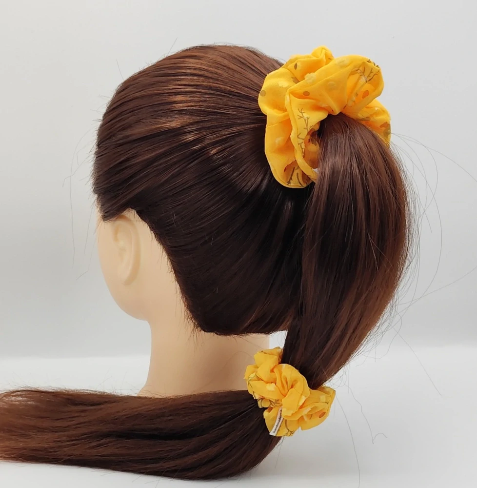 Scrunchie gumička Žlutá L-klasik