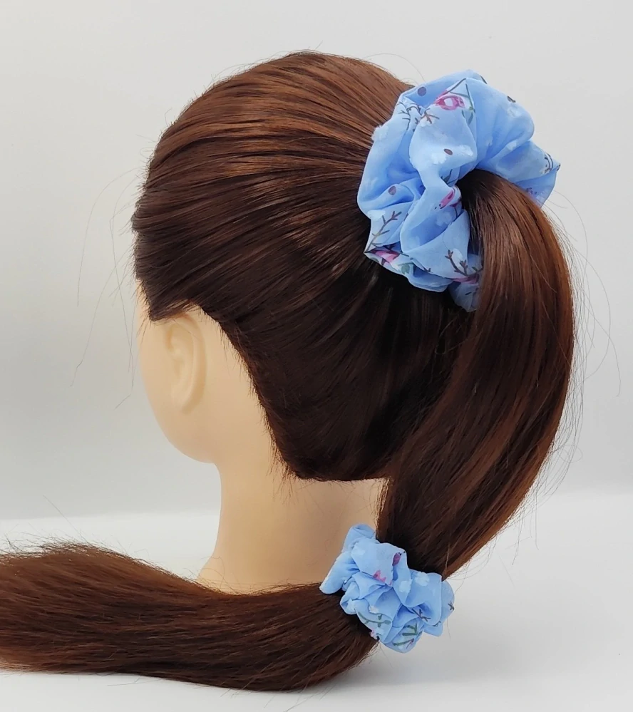 Scrunchie gumička Modrá L-klasik
