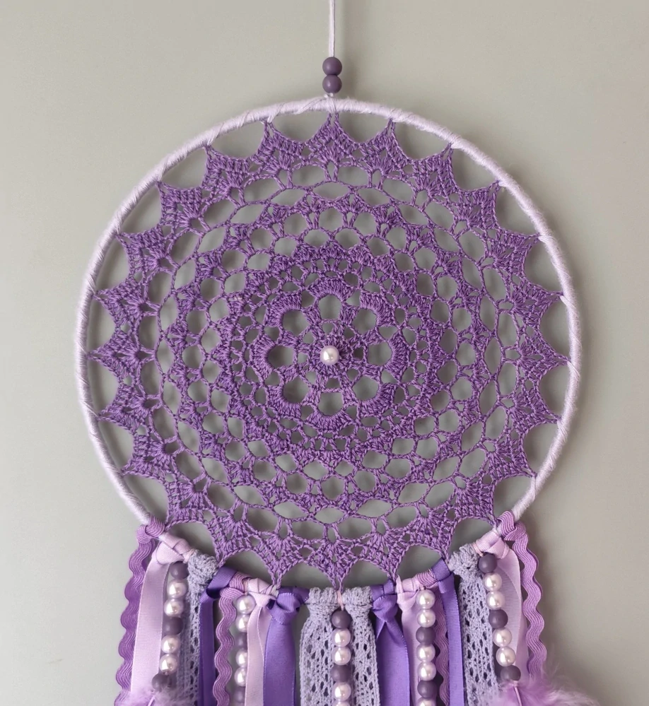 Lapač zlých snů Fialová holubice 20 x 55 cm
