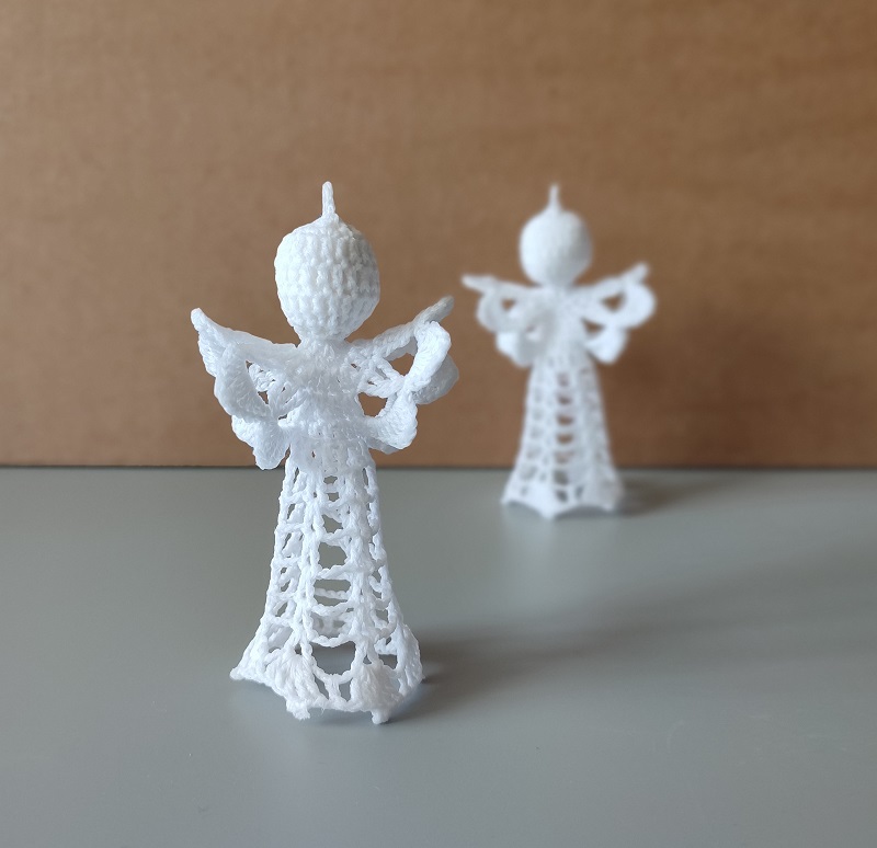 Háčkovaná vánoční ozdoba - andílek 10 cm - č.3