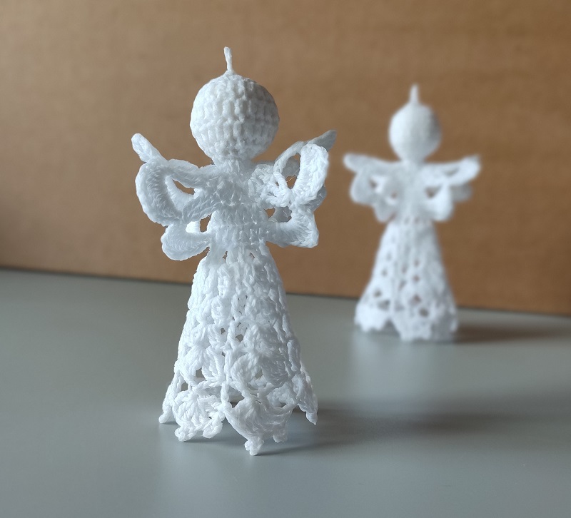 Háčkovaná vánoční ozdoba - andílek 10 cm - č.4