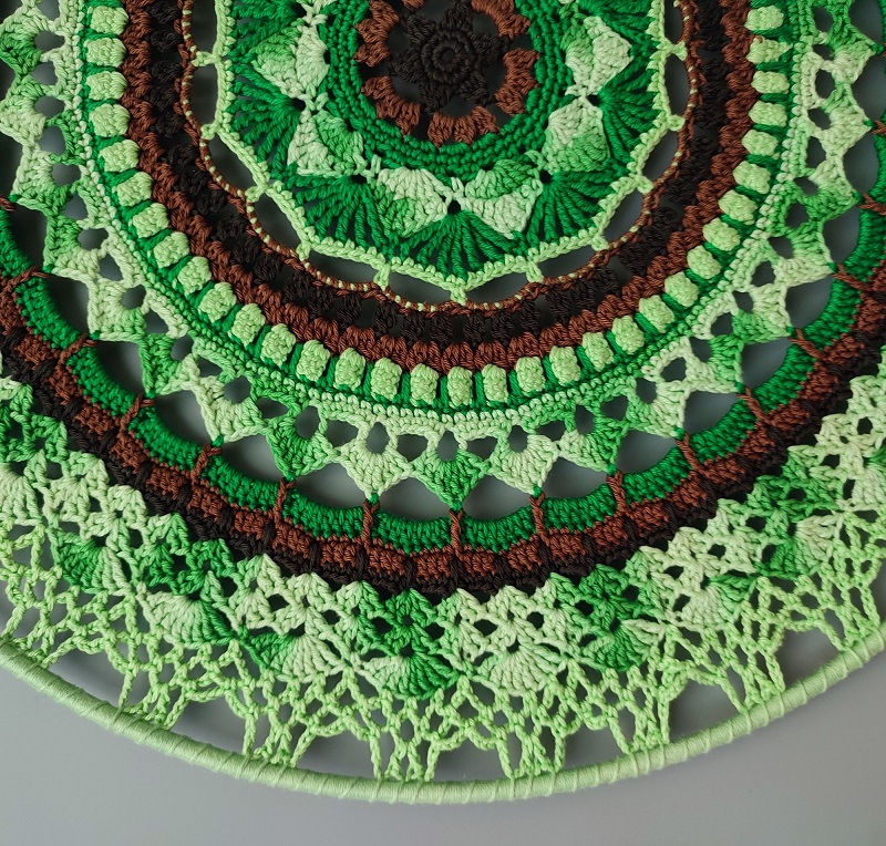 Háčkovaná Mandala - Zelená 50 cm