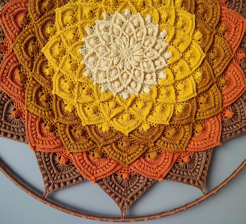 Háčkovaná Mandala - Lotosový květ 45 cm č.3