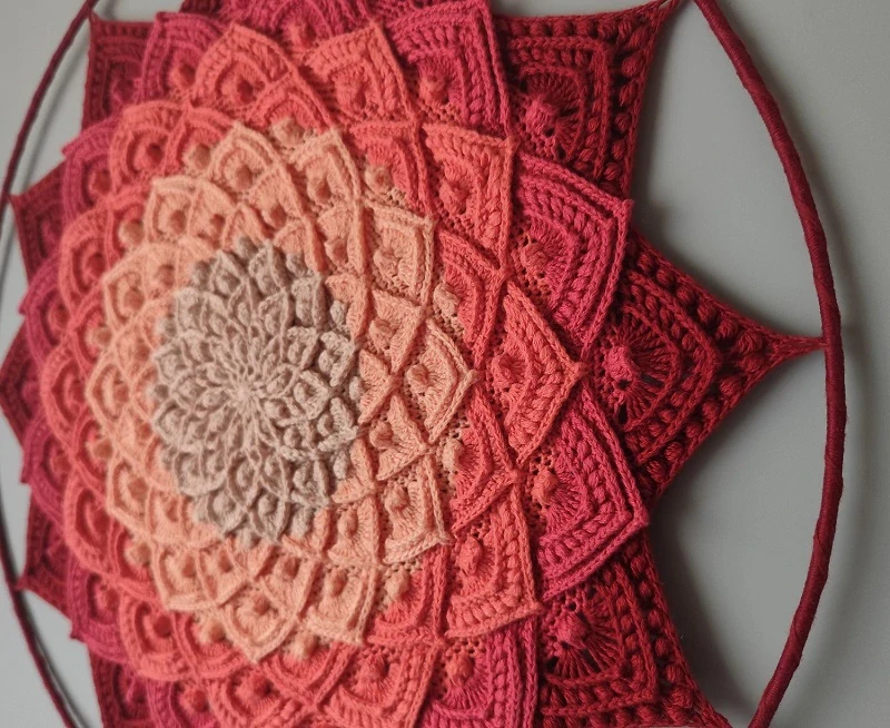 Háčkovaná Mandala - Lotosový květ 45 cm č.2