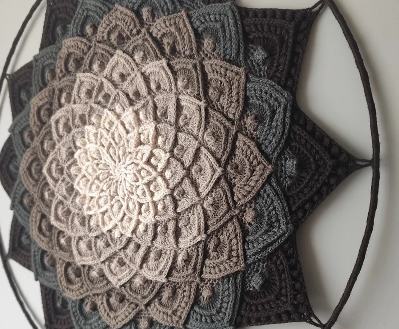 Háčkovaná Mandala - Lotosový květ 45 cm č.5